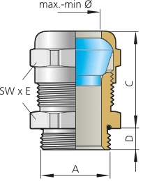 Pflitsch blueglobe rysunek wymiarów dławnicy