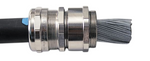 Pflitsch blueglobe AC (for steel-armoured cables) - brass nickel-plated EMC cable gland with TPE sealing insert