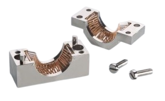 Pflitsch Splittable EMC connection bracket - brass nickel-plated splittable EMC connection bracket