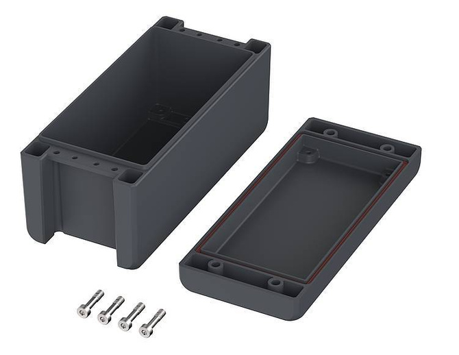 Bopla BA-S 180809 F SIL-7024 (00164134.SIL) - obudowa aluminiowa z wgłębieniem w pokrywie, skręcana na śruby z uszczelką silikonową (199 x 86 x 90 mm)