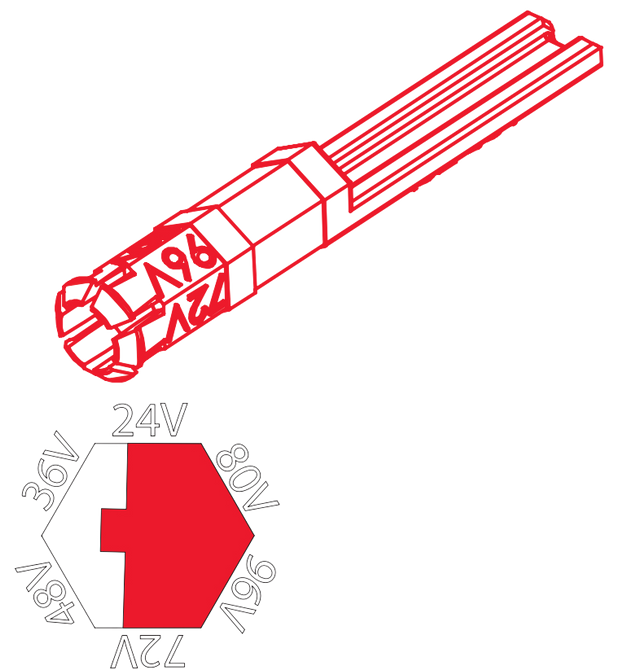 APP 160-23F - Czerwony żeński pin kodujący - Type II Wet