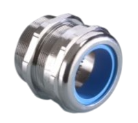Pflitsch blueglobe TRI NM/Cr, marine thread - brass chrome-plated EMC cable gland with TPE sealing insert for marine application