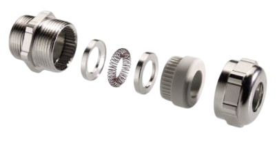 Pflitsch UNI IRIS EMC Dicht, marine thread - mosiężna dławnica kablowa EMC z wkładką z TPE-V, dla przemysłu morskiego