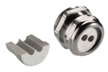 Pflitsch UNI connector cable gland with split sealing insert - brass/stainless steel/polycarbonate/PVDF cable gland with split TPE-V sealing insert