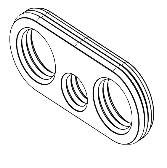 APP IBC320-155-95 - Uszczelka kablowa (15,5–16,5 mm zasilanie, 9,5–10,5 mm sygnał)
