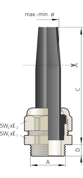 Pflitsch UNI Dicht Bending cable gland - dławnica kablowa z poliwęglanu z zabezpieczeniem przeciw zgięciowym z wkładką z TPE-V
