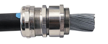 Pflitsch blueglobe AC (for steel-armoured cables) - mosiężna dławnica kablowa EMC z wkładką z TPE do kabli w stalowym oplocie