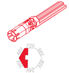 APP 160-23M - Czerwony męski pin kodujący - Type II Wet