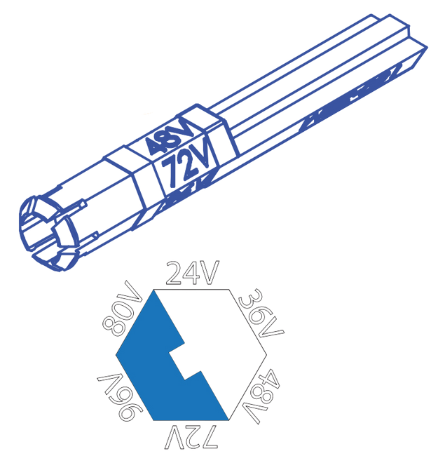 APP 160-22M - Niebieski męski pin kodujący - Type II Dry