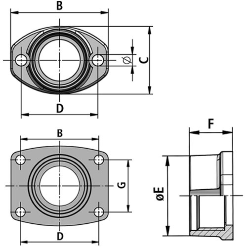Flexa RQF2-M - connector for corrugated tubings