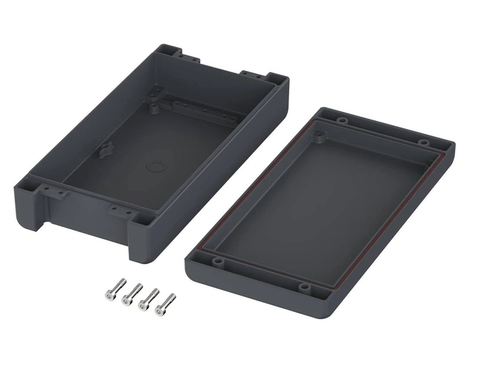 Bopla BA-S 241306 F SIL-7024 (00165224.SIL) - obudowa aluminiowa z wgłębieniem w pokrywie, skręcana na śruby z uszczelką silikonową (259 x 128 x 60 mm)