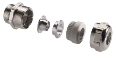 Pflitsch UNI EMC Dicht - brass nickel-plated EMC cable gland with TPE-V sealing insert